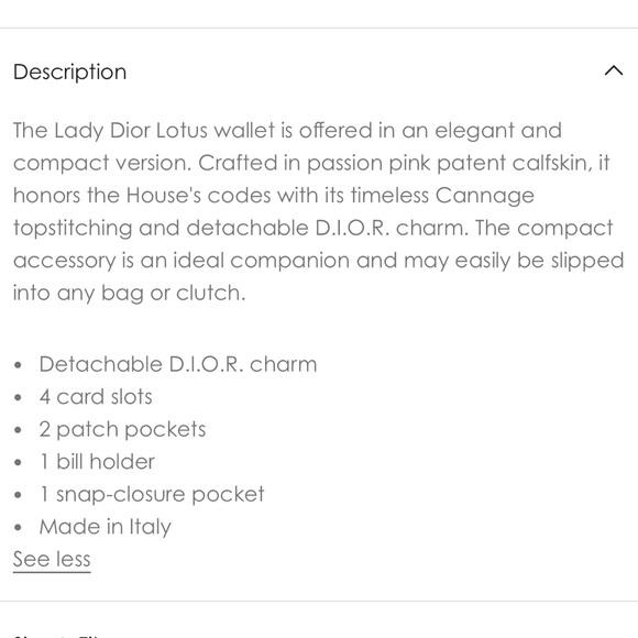 Brand New Lady Dior Lotus Wallet - Picture 7 of 12